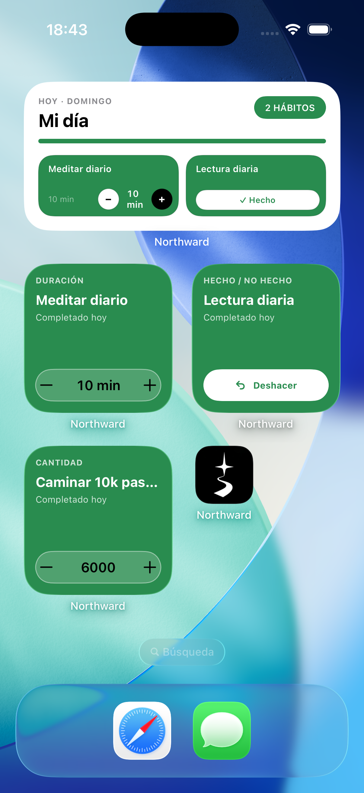 Northward Home Screen widgets