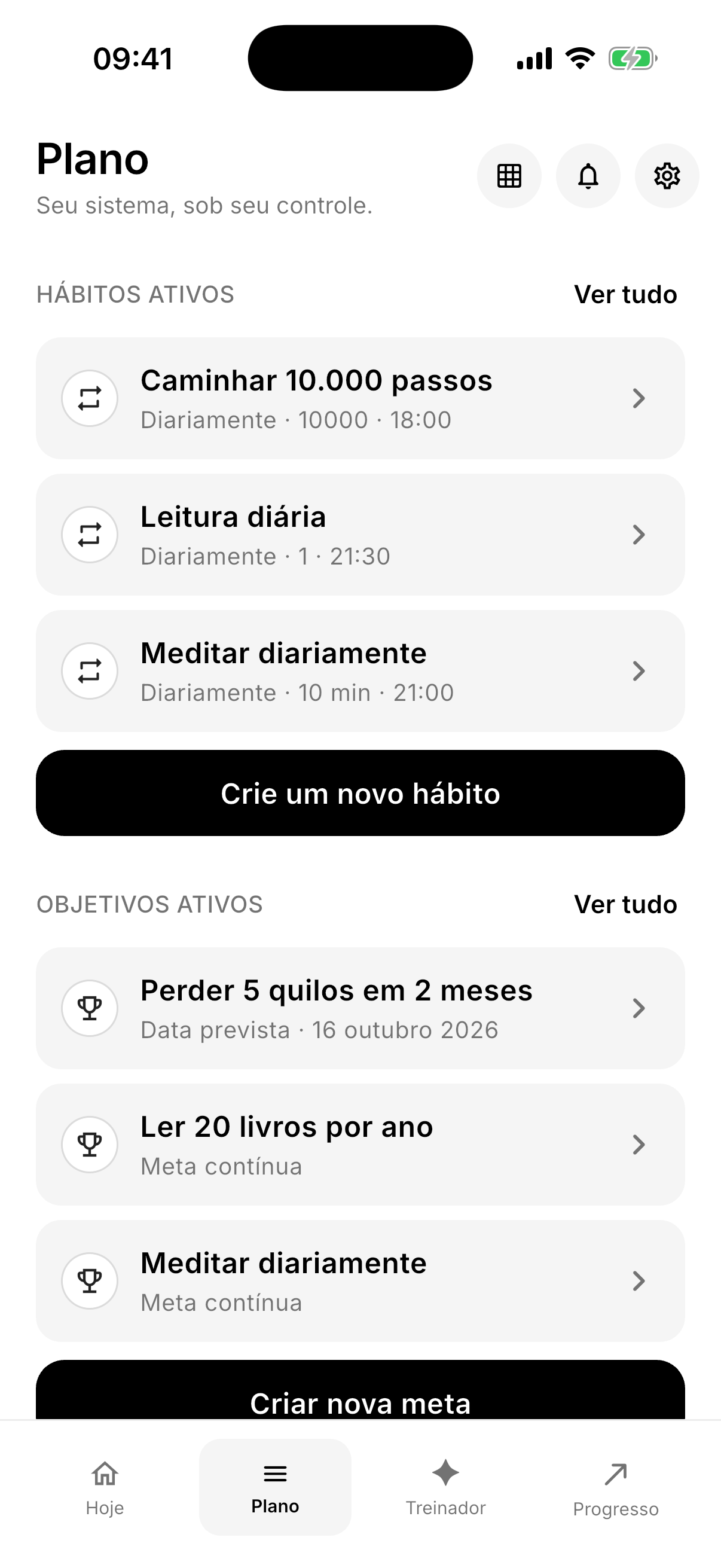 Northward habits and goals plan